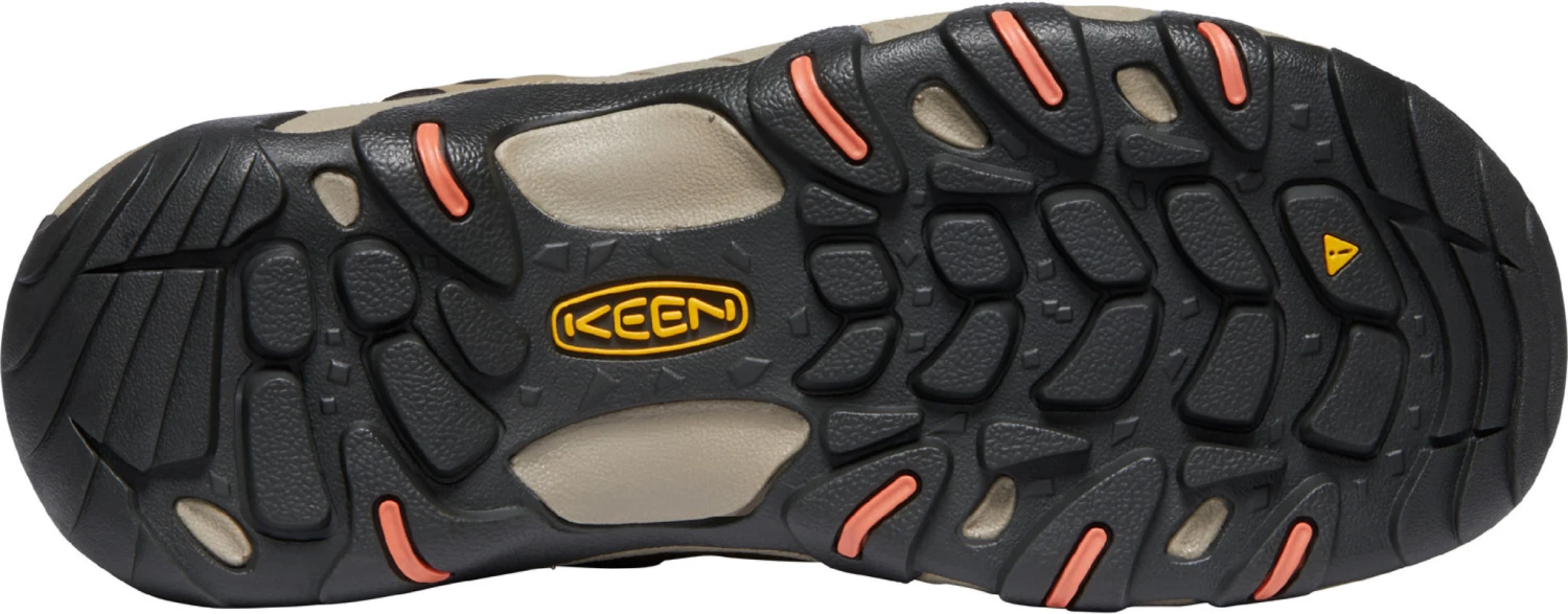 'Keen Outdoor' Women's Steens WP Leather Low Hiker - Timberwolf / Coral 5 'Keen Outdoor' Women's Steens WP Leather Low Hiker - Timberwolf / Coral - Image 3