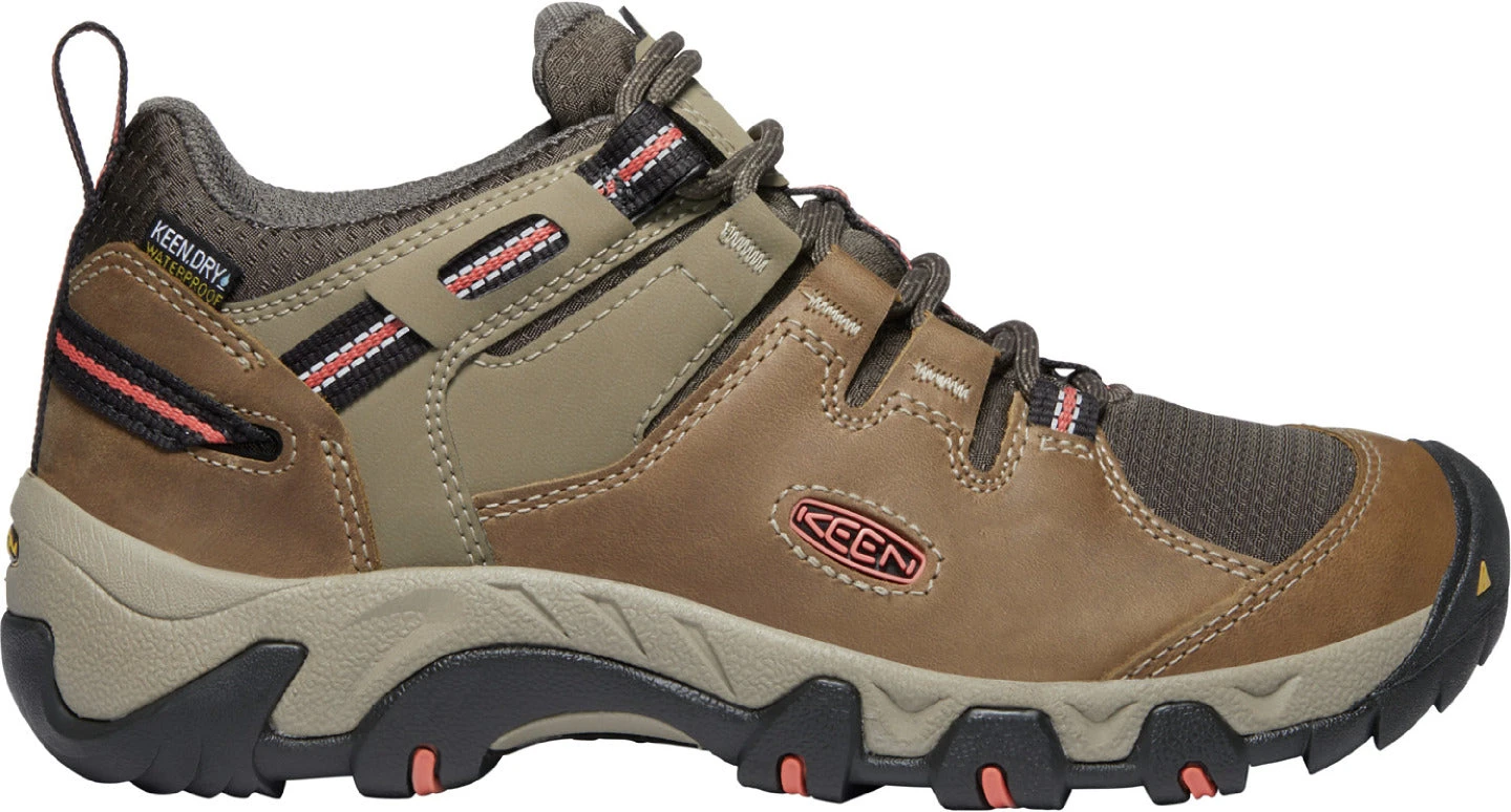 'Keen Outdoor' Women's Steens WP Leather Low Hiker - Timberwolf / Coral 3 'Keen Outdoor' Women's Steens WP Leather Low Hiker - Timberwolf / Coral