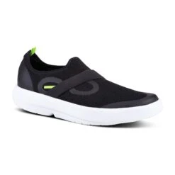 'OOFOS' Men's OOmg Mesh Low Slip On - White / Black -Fashion Shoe Store 5080WHTBLK 1024x1024@2x
