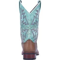 'Laredo' Women's 11" Anita Western Square Toe - Brown / Turquoise -Fashion Shoe Store 5607 4 1024x1024@2x