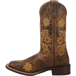 'Laredo' Women's 11" Secret Garden Western Square Toe - Brown -Fashion Shoe Store 5822 3 1024x1024@2x