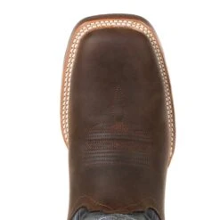 'Durango' Men's 12" Rebel Pro™ Denim Blue Western Square Toe - Brown / Denim -Fashion Shoe Store DDB0216 birdseye 1024x1024@2x