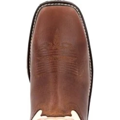 'Durango' Men's 11" WorkHorse™ Western Steel Toe - Chocoloate / Bone -Fashion Shoe Store DDB0426 birdseye 1024x1024@2x