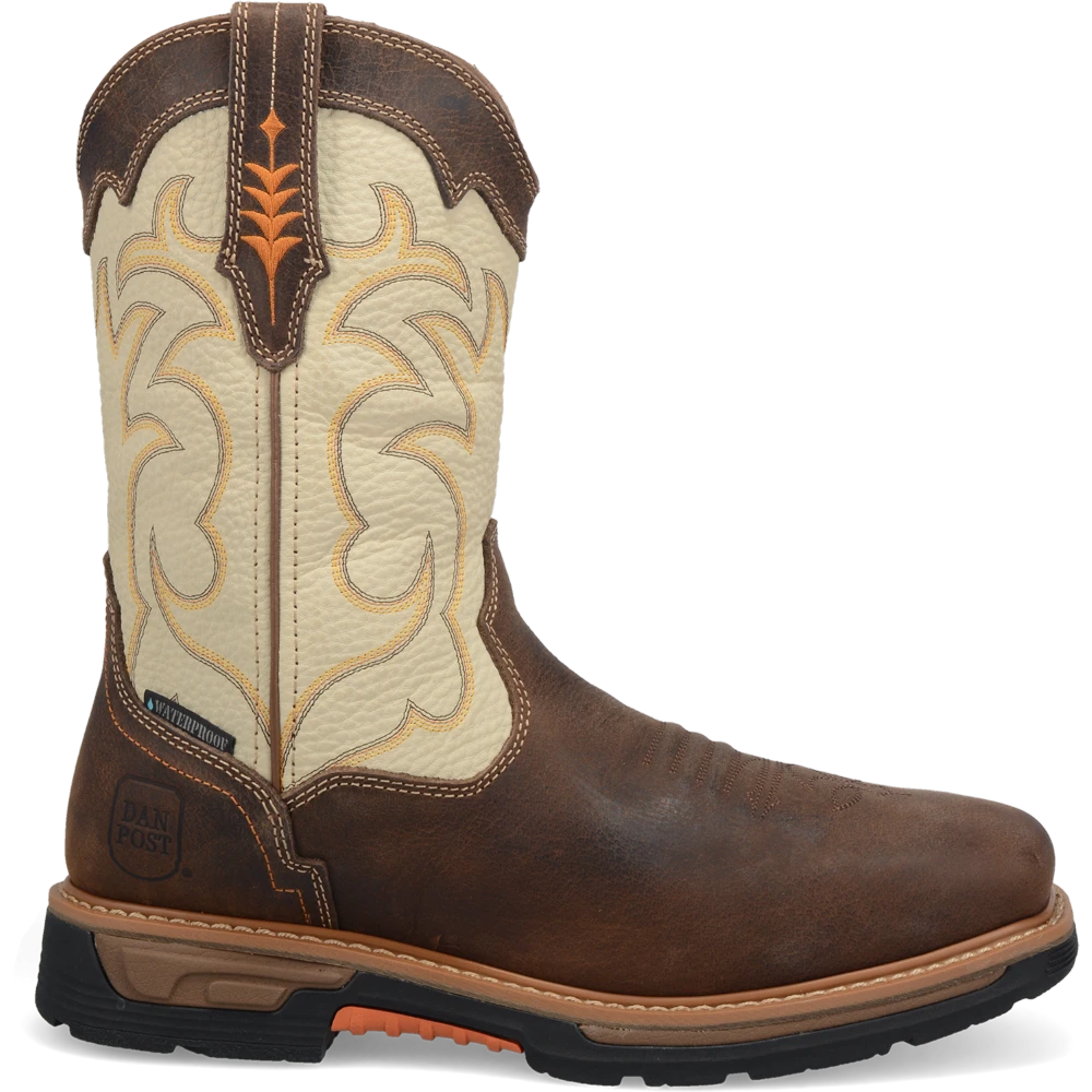 'Dan Post' Men's 11" Storm Tide EH WP Western Square Toe - Bone / Brown 3 'Dan Post' Men's 11" Storm Tide EH WP Western Square Toe - Bone / Brown