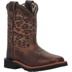 'Dan Post' Youth 9" Makucha Leopard Western Square Toe - Tan / Multi (Sizes 12C-3Y) -Fashion Shoe Store DPC2951 1 1024x1024@2x