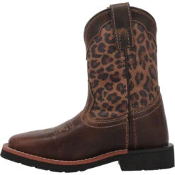 'Dan Post' Youth 9" Makucha Leopard Western Square Toe - Tan / Multi (Sizes 12C-3Y) -Fashion Shoe Store DPC2951 3 1024x1024@2x