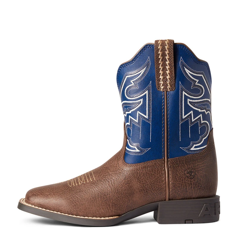 'Ariat' Youth 8" Sorting Pen Western Square Toe - Chocolate / Navy 3 'Ariat' Youth 8" Sorting Pen Western Square Toe - Chocolate / Navy