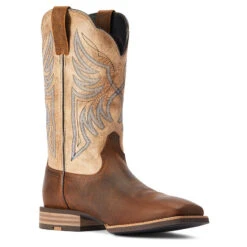 'Ariat' Men's 12" Everlite Blazin Western Square Toe - Whole Wheat / Sand Dollar -Fashion Shoe Store F22 MNS WEST 10042436 medial 1024x1024@2x