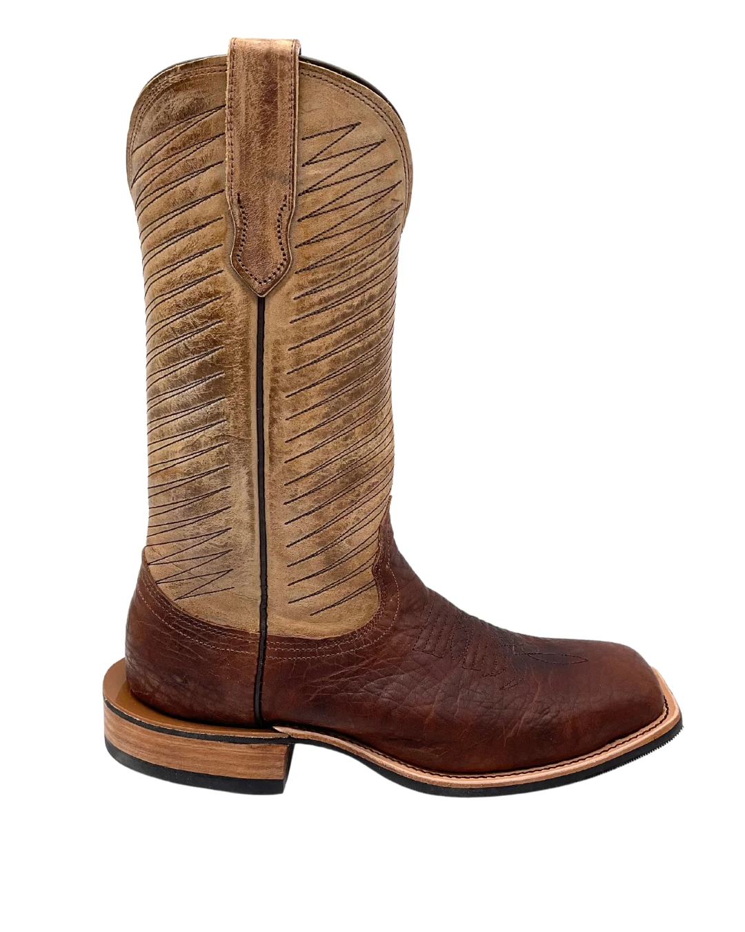 Fenoglio Boots Men's Bison Square Toe - Brown / Tan 3 Fenoglio Boots Men's Bison Square Toe - Brown / Tan