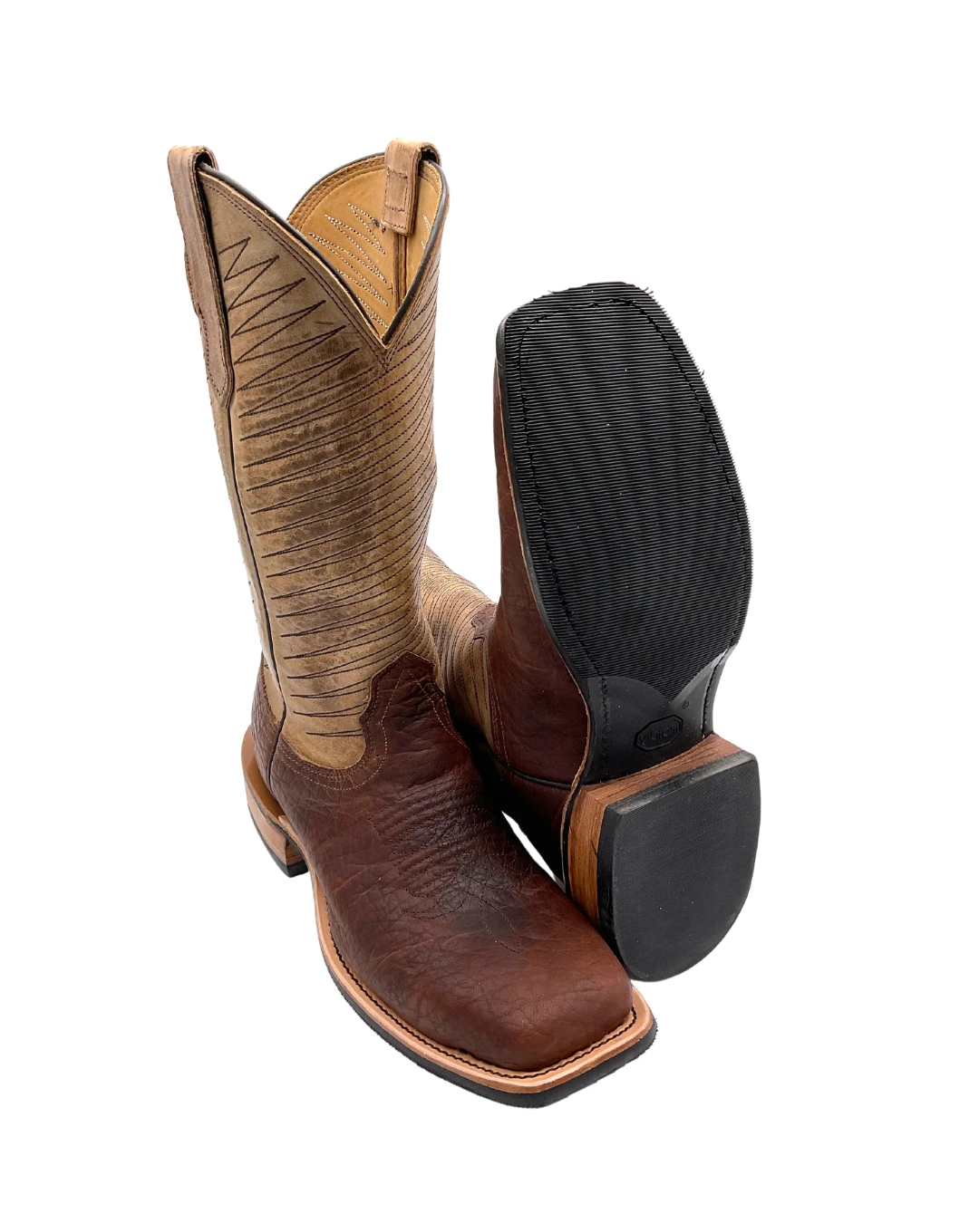 Fenoglio Boots Men's Bison Square Toe - Brown / Tan 5 Fenoglio Boots Men's Bison Square Toe - Brown / Tan - Image 3