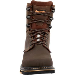'Georgia Boot' Men's 8" AMP LT Poser EH Wedge Soft Toe - Brown 11 'Georgia Boot' Men's 8" AMP LT Poser EH Wedge Soft Toe - Brown -Fashion Shoe Store GB00520 front 1024x1024@2x