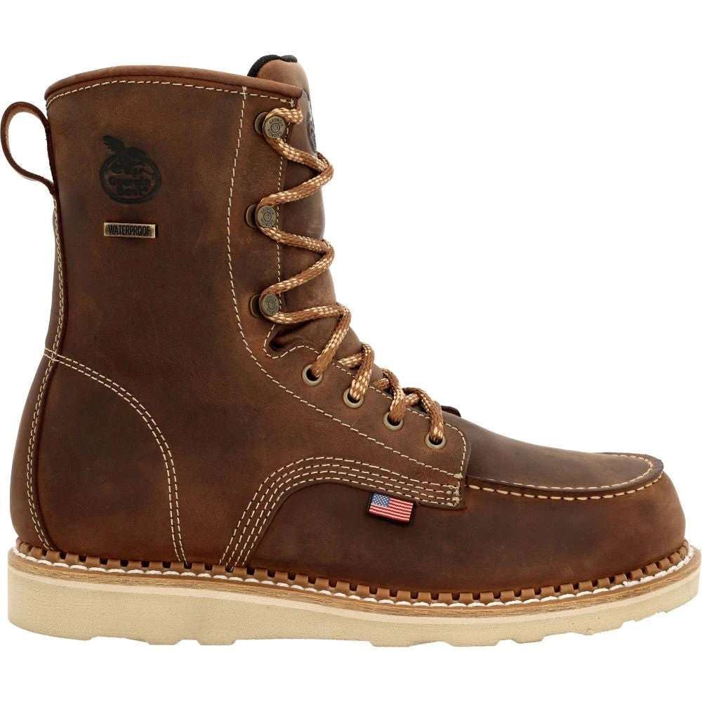 'Georgia Boot' Men's 8" Wedge Sole EH WP Soft Toe - Brown 3 'Georgia Boot' Men's 8" Wedge Sole EH WP Soft Toe - Brown