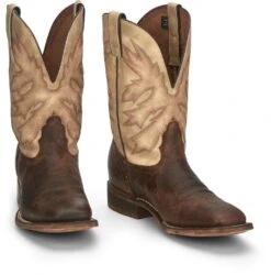 'Nocona' Men's 11" Henry Western Square Toe - Antiqued Brown Cowhide / Vintage Stone -Fashion Shoe Store NCA 002 HR5570 1024x1024@2x