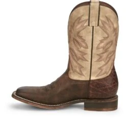 'Nocona' Men's 11" Henry Western Square Toe - Antiqued Brown Cowhide / Vintage Stone -Fashion Shoe Store NCA 009 HR5570 1024x1024@2x