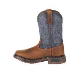 'Rocky' Child Ride FLX Square Toe Boot - Denim Blue / Brown -Fashion Shoe Store RKW0255C instep profile 1024x1024@2x