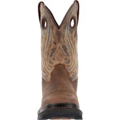 'Rocky' Men's 11" Ram's Horn EH Western Square Toe - Western Dark Brown -Fashion Shoe Store RKW0393 front 1024x1024@2x