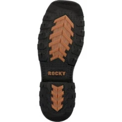 'Rocky' Men's 11" Ram's Horn EH Western Square Toe - Western Dark Brown -Fashion Shoe Store RKW0393 outsole 1024x1024@2x