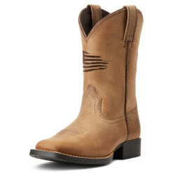 'Ariat' Youth Patriot 2.0 Square Toe - Homestead Brown -Fashion Shoe Store S22 YTH WEST 10039909 3 4 front 1 1024x1024@2x
