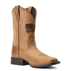 'Ariat' Youth Patriot 2.0 Square Toe - Homestead Brown -Fashion Shoe Store S22 YTH WEST 10039909 medial 1024x1024@2x